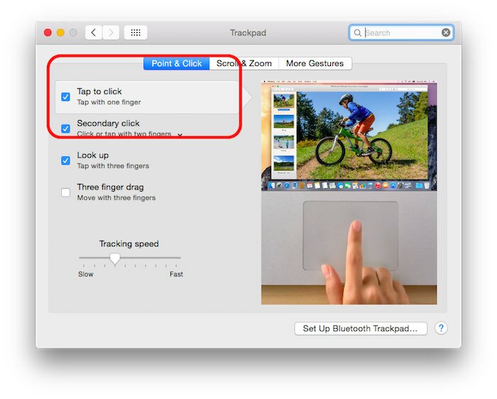 Enable tap click in Mac OS X