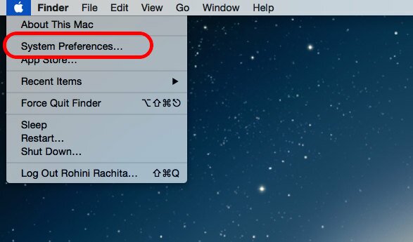 System Preferences in Mac OS X